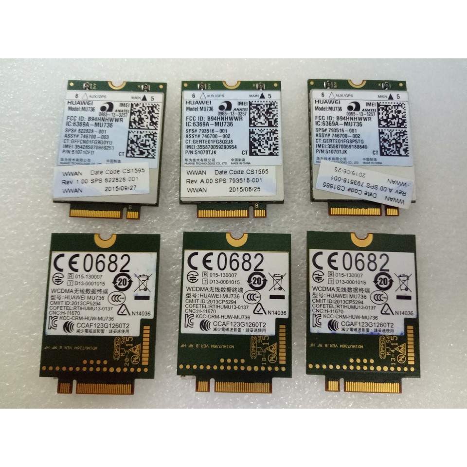 Card wwan 3G HP HS3110 HUAWEI MU736 dùng cho laptop HP thế hệ 4,5,6 như: 820 G1,G2,G3, 840 G1,G2,G3,Folio 9480M,Zbook 14