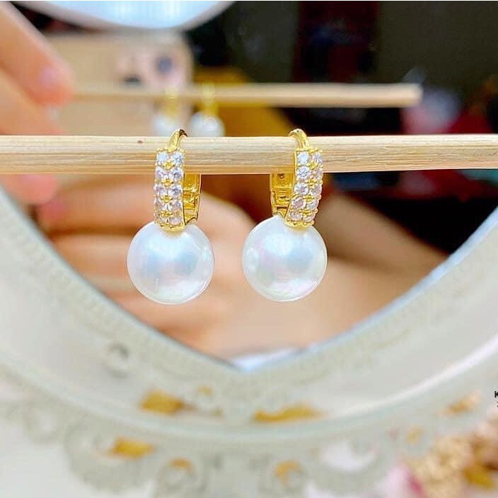 Bông tai nữ, chất liệu cao cấp, có giấy bảo đảm của tiệm