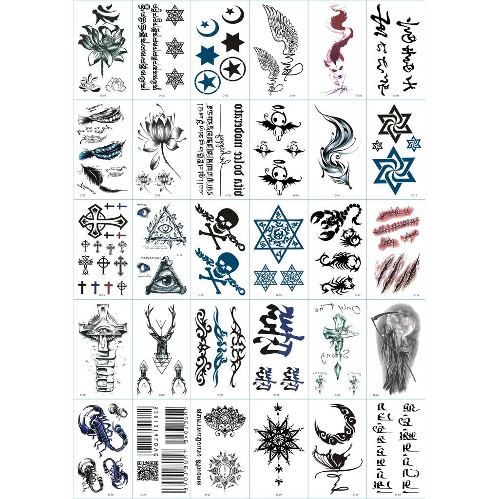 HÌnh xăm dán nghệ thuật, độc đáo Tattoo