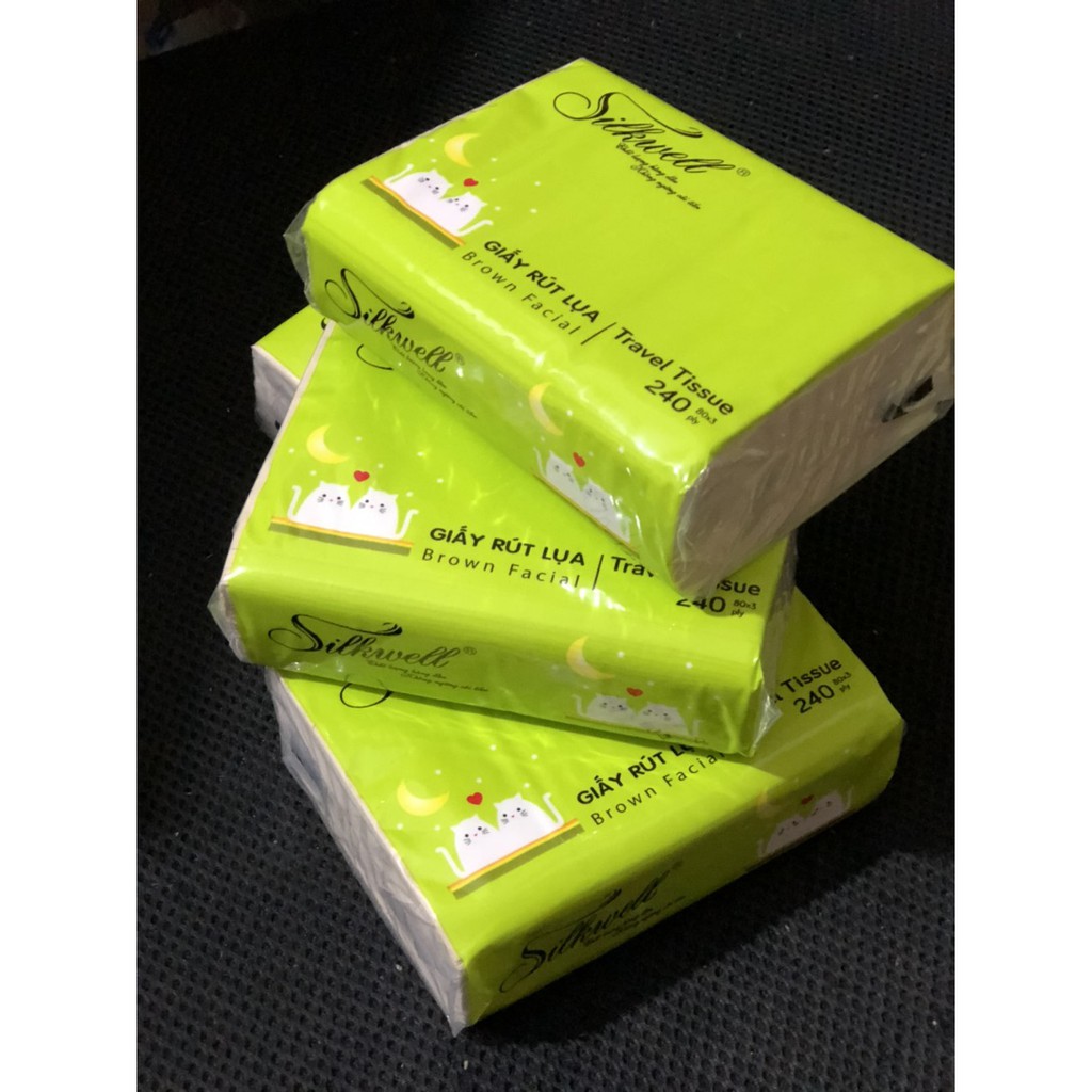 Combo 2 gói khăn giấy bỏ túi 240 tờ Silkwell tiện lợi