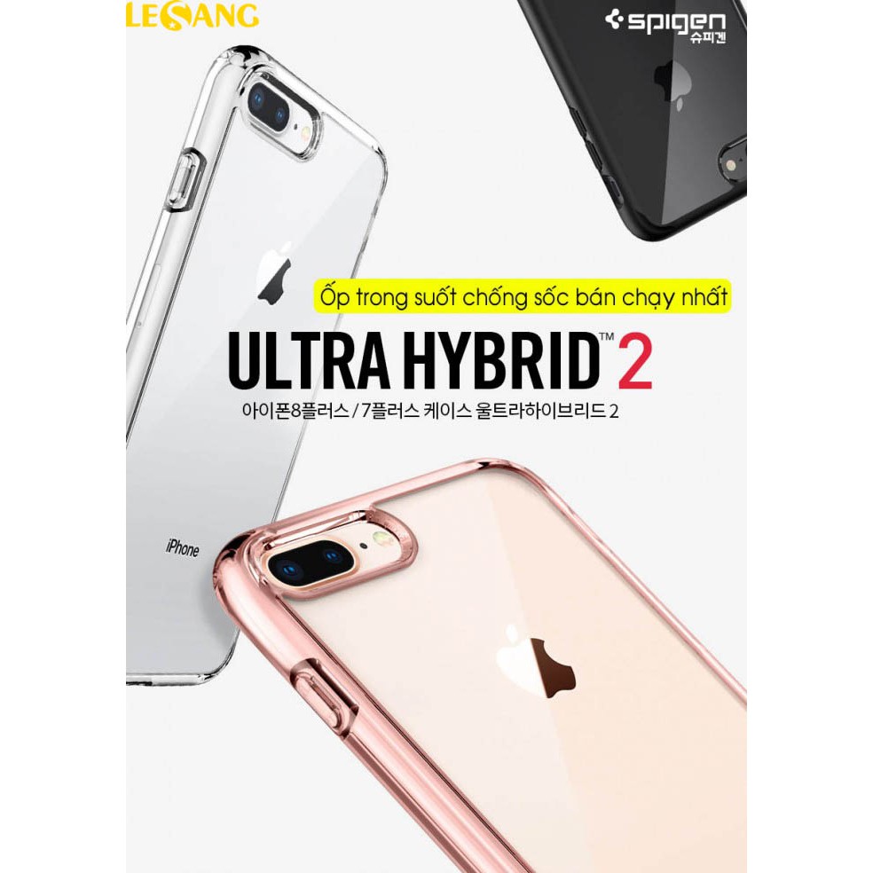 Ốp lưng iPhone 8 Plus / 7 Plus / 7 / 8 / SE 2020 Spigen Ultra Hybrid Crytal 2 trong suốt - Hàng Chính Hãng