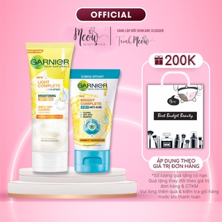 Sữa rửa mặt Garnier sáng da Bright Complete Anti-Acne Foam Garnier Whip Foam 50ml-100ml