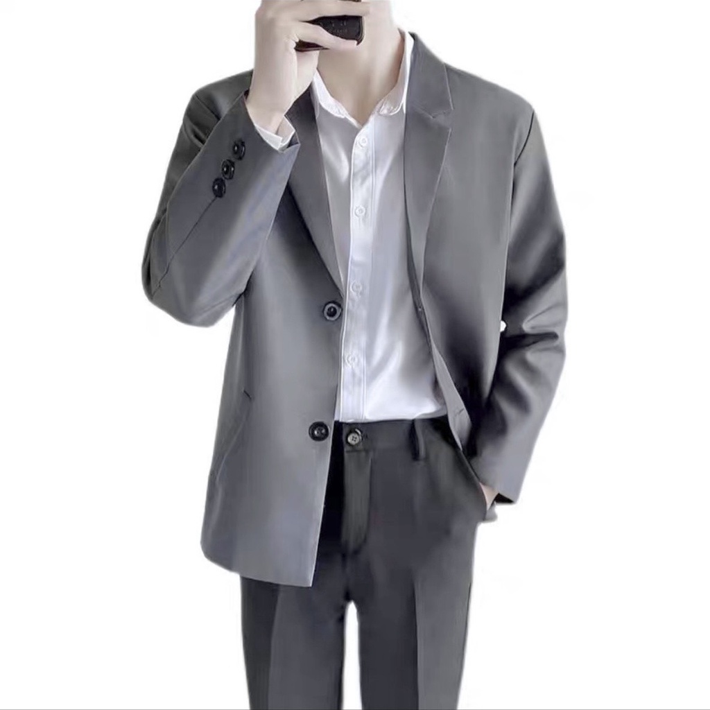Áo khoác Blazer Nam Form rộng dài tay unisex basic chất Flannel Hàn cao cấp ,hợp mọi thời đại, phong cách Hàn Quốc, Vest