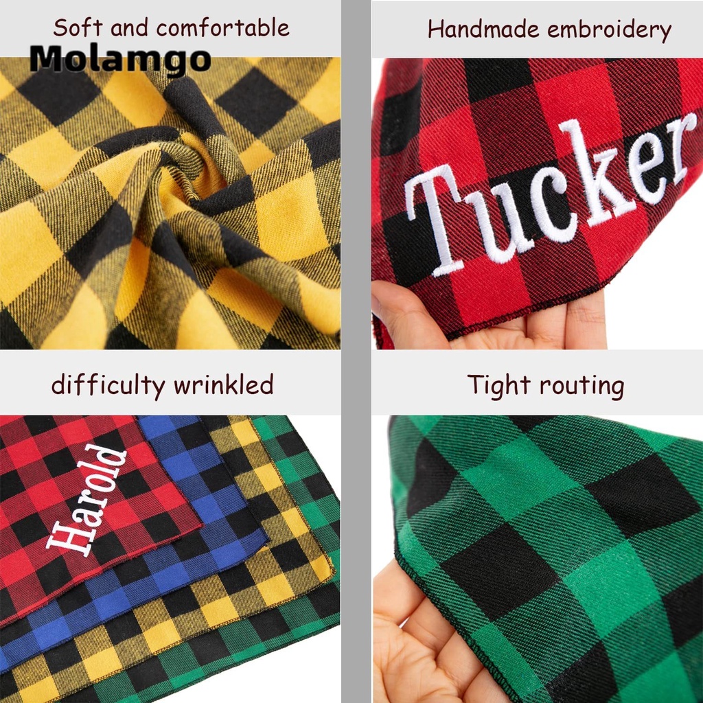 Khăn Choàng Cổ Bandana Hình Tam Giác Họa Tiết Kẻ Sọc In Tên Và Trâu Tùy Chỉnh Dùng Làm Quà Tặng Sinh Nhật Cho Thú Cưng Cỡ Nhỏ Và Vừa