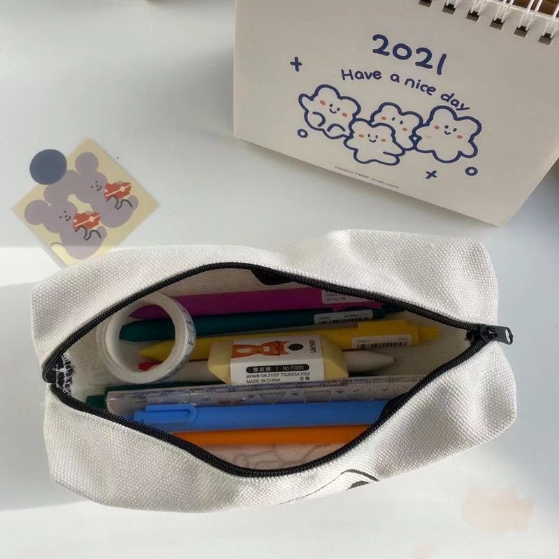 Túi Vải Đựng Ly Túi Đựng Bút In Hình Hoạt Hình Vải Canvas