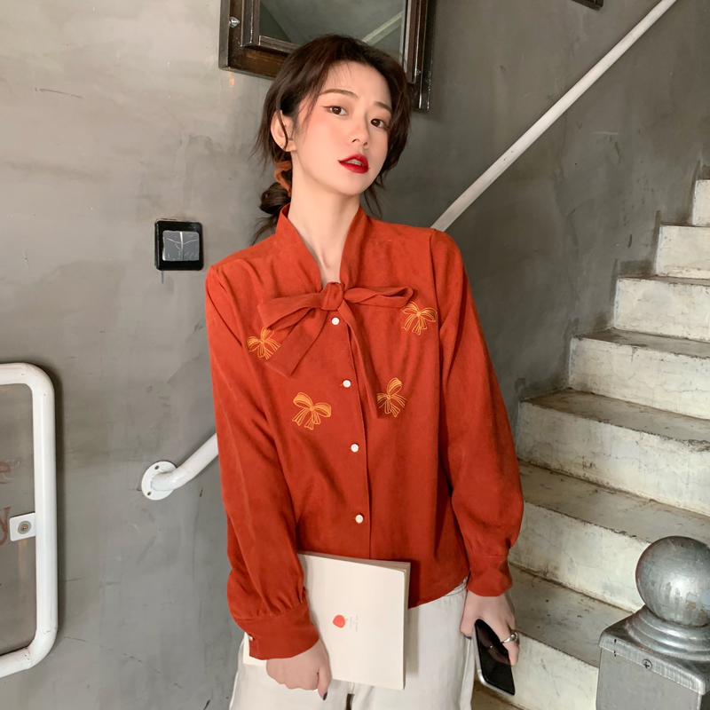 Áo sơ mi SUXI thiết kế dễ thương phong cách cổ điển thời trang dành cho nữ