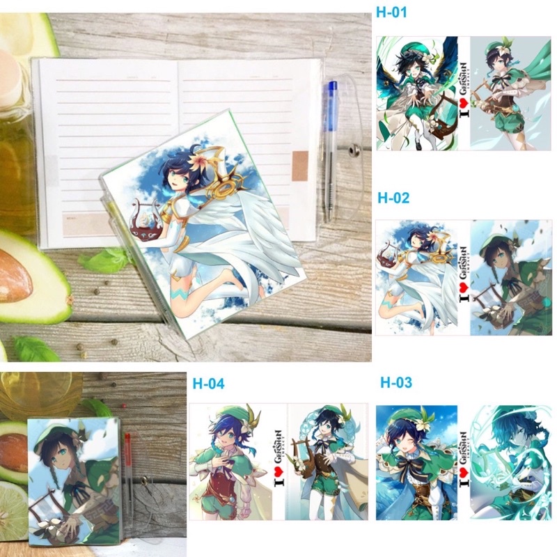 sổ in hình anime game genshin impact tặng kèm bút/ sổ tay genshin impact nhiều mẫu chọn