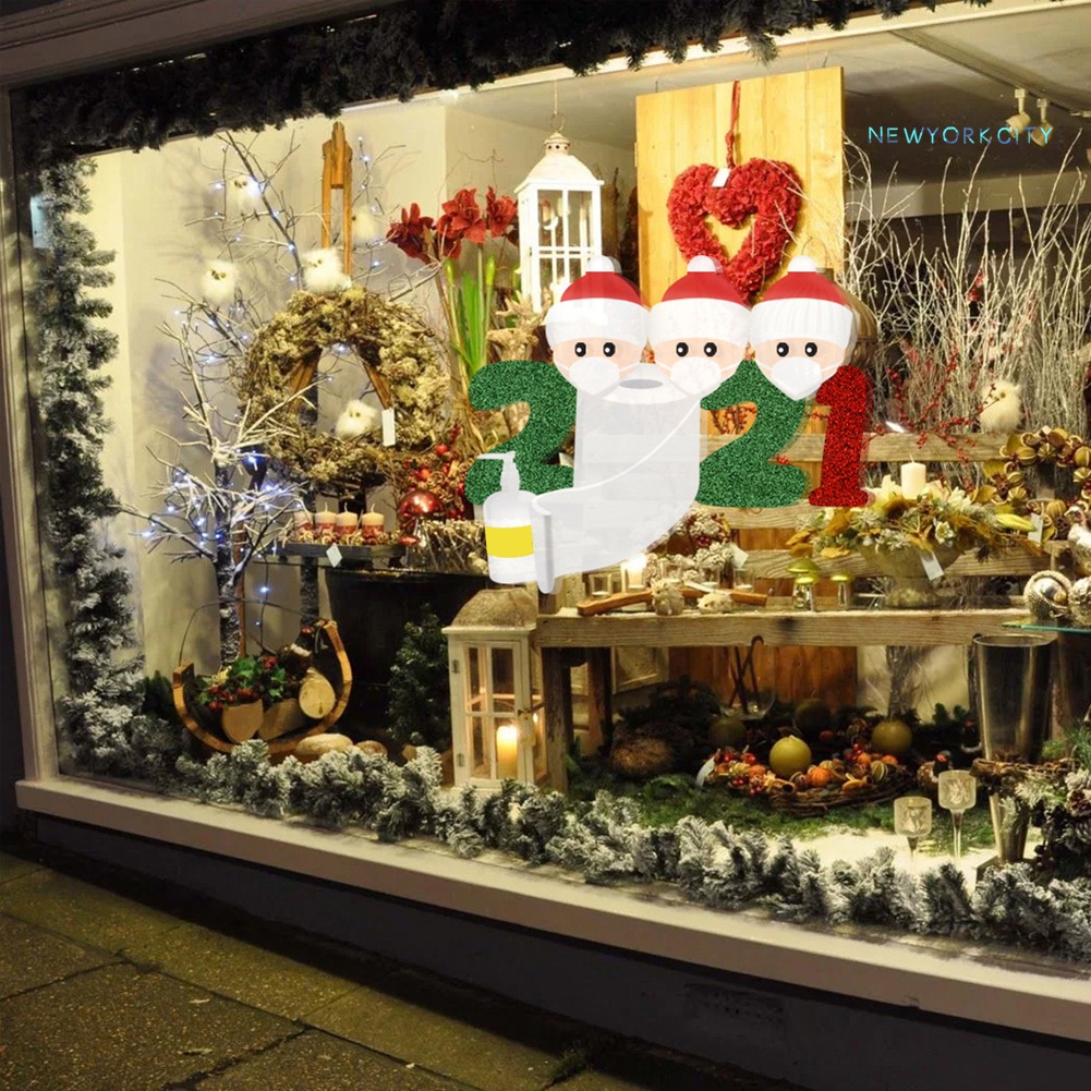 Đề Can Dán Trang Trí Cửa Kính Họa Tiết Giáng Sinh Sáng Tạo