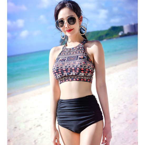 CÓ SẴN bikini đồ bơi nữ thổ cẩm áo yếm có gọng đệm