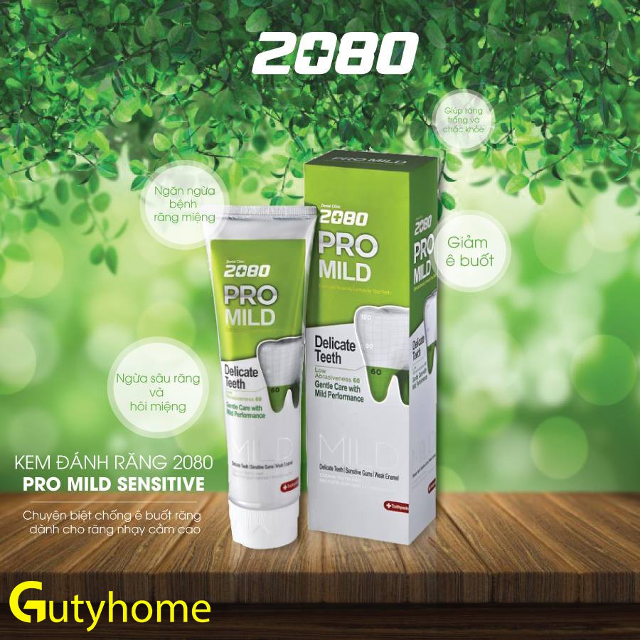 Kem đánh răng Pro Mild 2080 làm trắng răng chuyên biệt chiết xuất 100% từ thiên nhiên