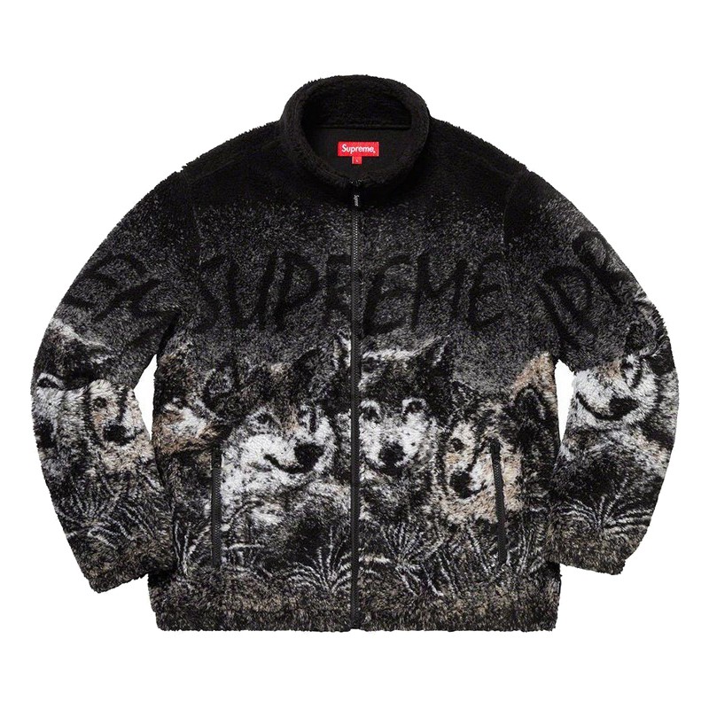 ⚡️ - Áo khoác Supreme Fleece Wolf Jacket Black cao cấp full tag túi, áo khoác Supreme PLV1