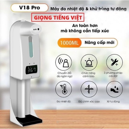 MÁY ĐO THÂN NHIỆT, XỊT KHUẨN TỰ ĐỘNG 2 TRONG 1 K10PRO