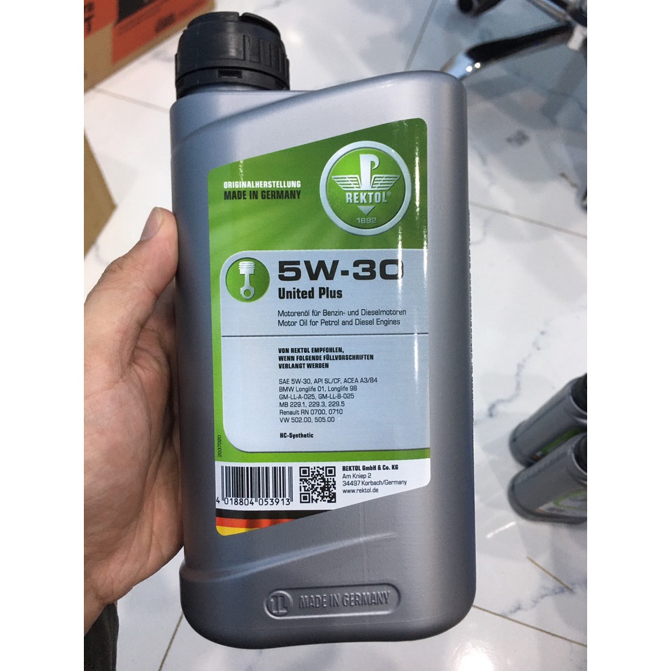 Nhớt Nhập Khẩu REKTOL 5W30 - 5W40 United Plus 1L Dành cho xe tay ga Full Tổng Hợp Cao Cấp