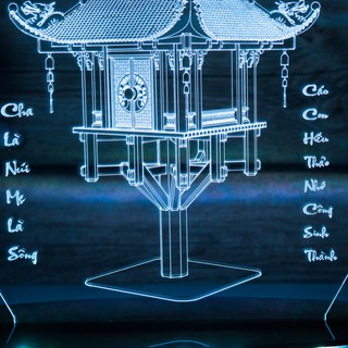 Mô Hình Đèn Led 3D Chùa Một Cột
