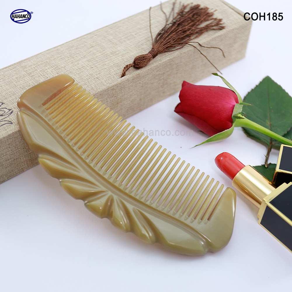 Lược sừng xuất Nhật - COH185 (Size: L - 15cm) Vương miện - Horn Comb of HAHANCO - Có lợi cho sức khỏe