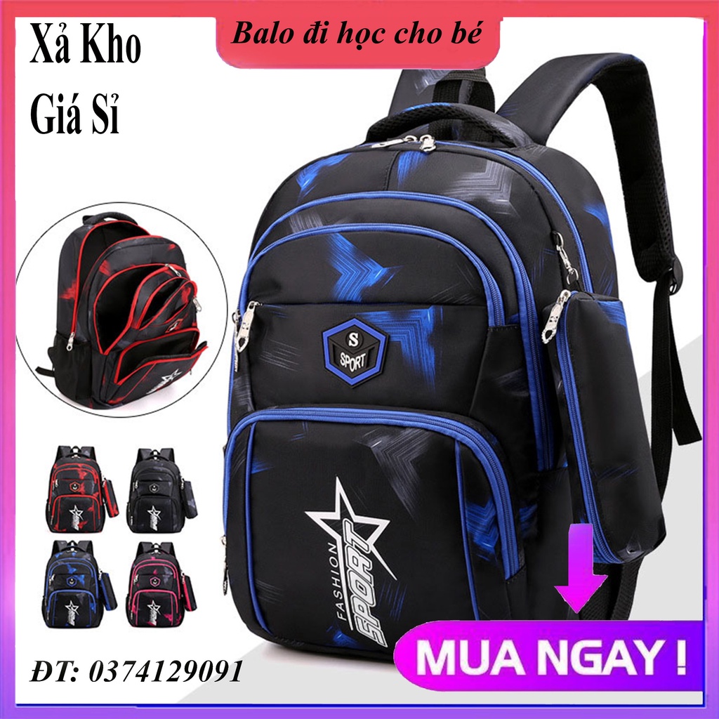 [SIZE 44CM] Balo nam nữ cho học sinh cấp 2, cấp 3 đi học, cặp sách học sinh trung học cá tính có kèm túi ví đựng bút