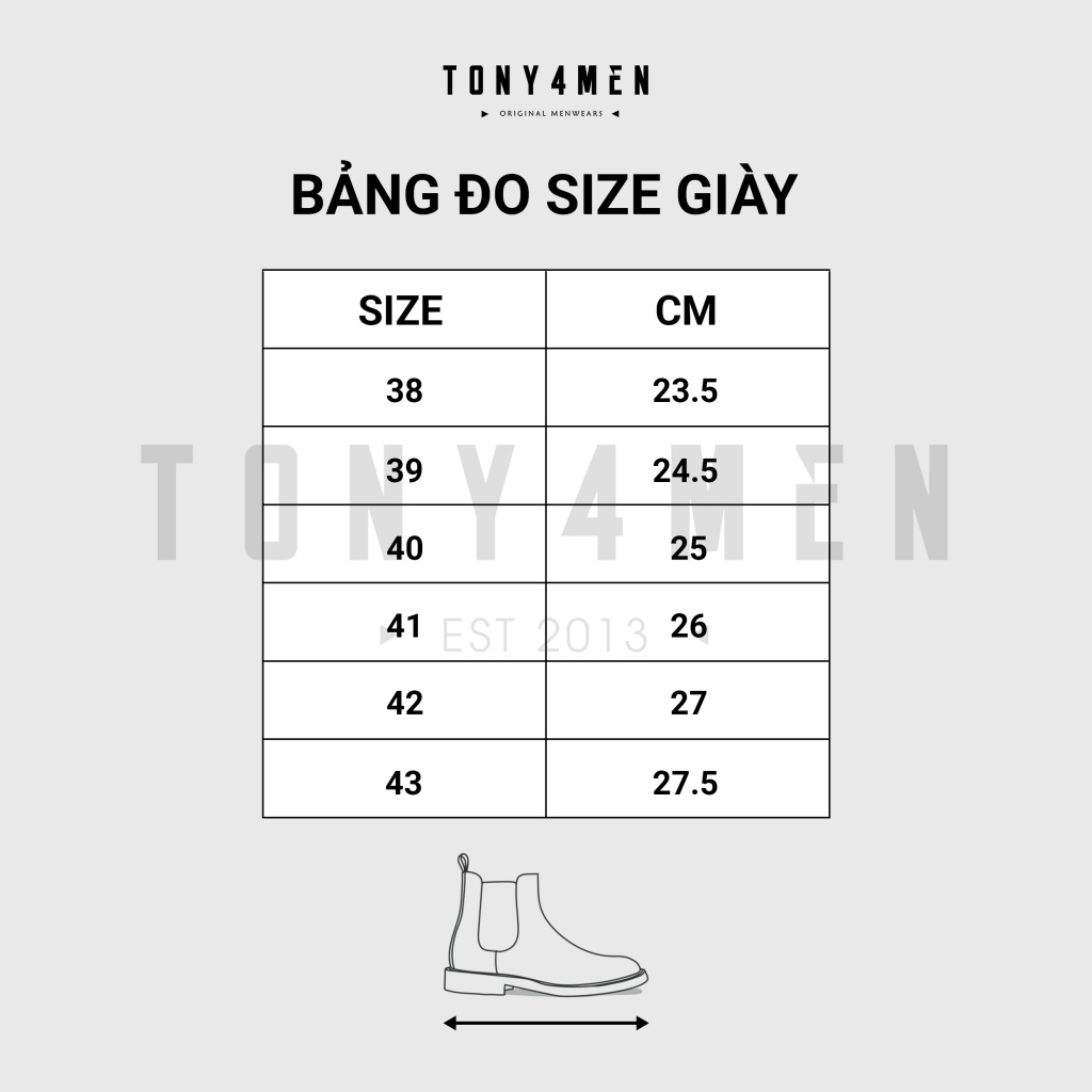 Giày Nam Chelsea Boot Da Bò Nhập Khẩu TONY4MEN Tăng Chiều Cao Thiết Kế Basic Trẻ Trung Dễ Phối Đồ GN9013