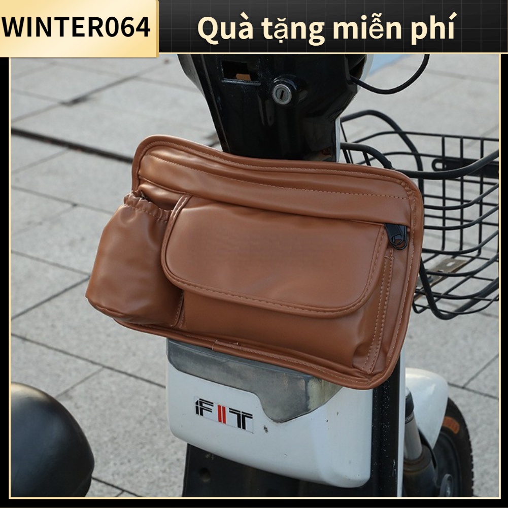 Túi Dựng Xe Điện Túi lưu trữ chống thấm nước Chất liệu da nhân tạo Màu nâu Túi tổ chức có dây kéo cho Vespa gts300 GTS LX LXV Winter064