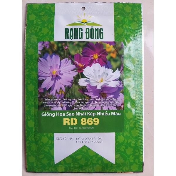 Hạt giống hoa sao nhái kép nhiều màu RD 869 Rạng Đông gói 0.1g