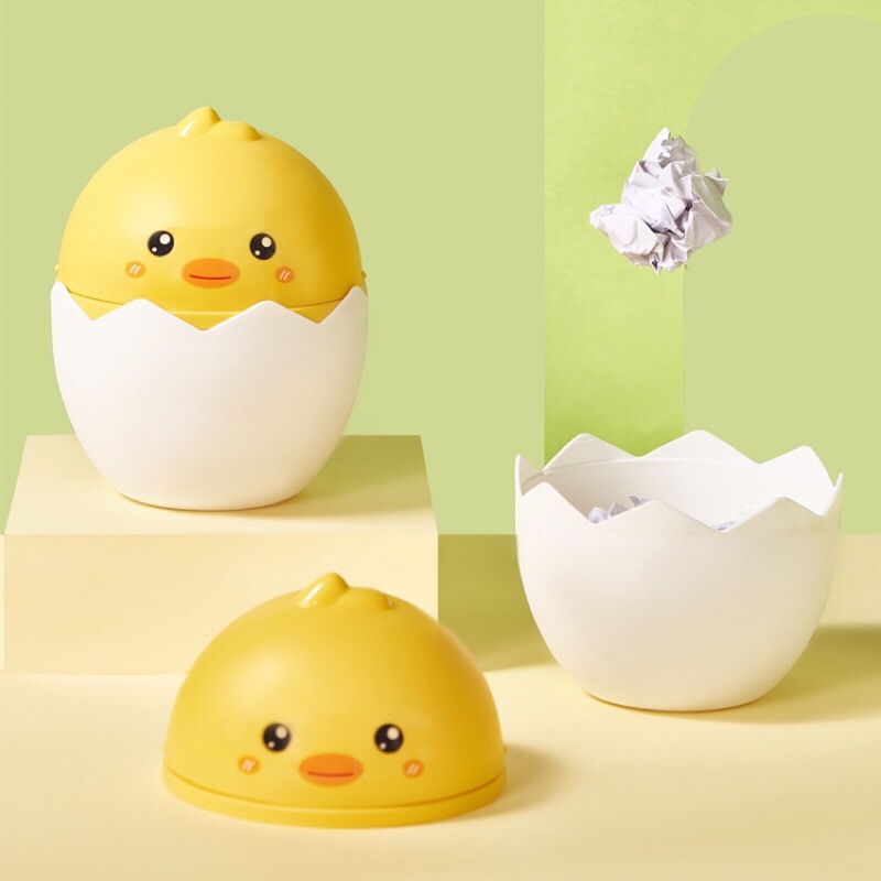 Thùng rác mini -để bàn SALE Thùng rác nhựa hình gà dễ thương đa năng -Decor bàn học Thùng đựng rác