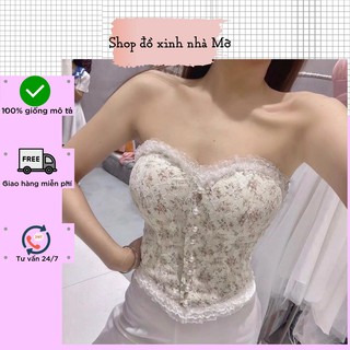 Áo bra hoa nhí viền bèo đính ngọc siêu tiểu thư