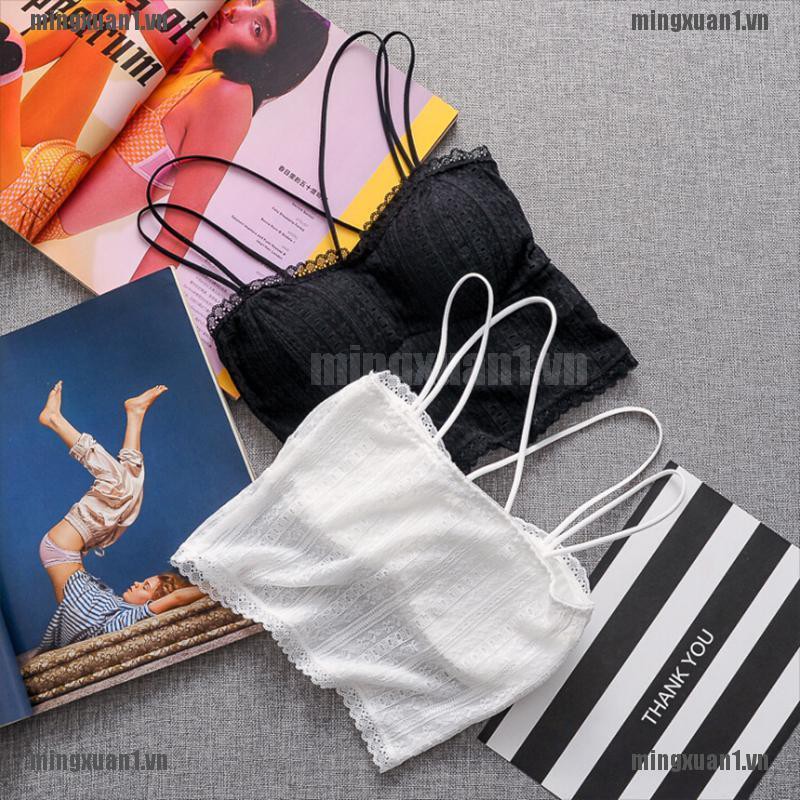 MINON Women Tanks Sexy Bra Crop Vest Lace Seamless Breathable Push Up Top Underwear VN