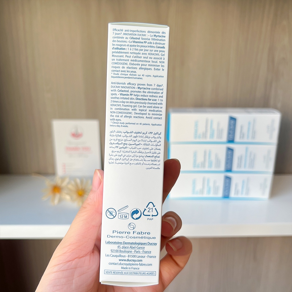 Kem Dưỡng Cân Bằng Dầu Và Giảm Mụn Ducray Keracnyl PP 30ml Nội Địa Pháp