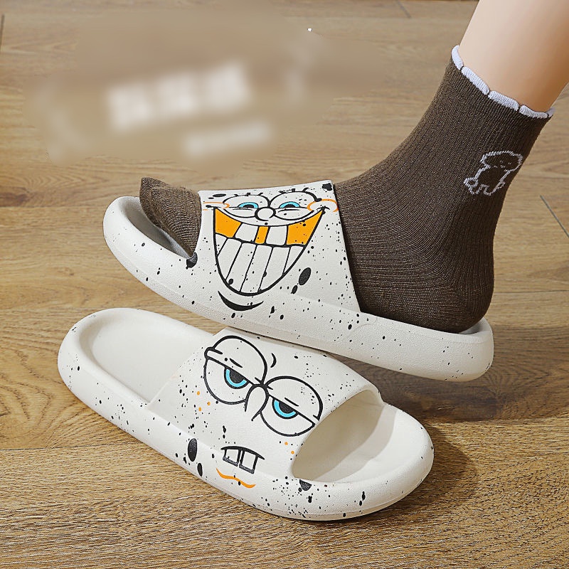 JY752 RĂNG THƯA Dép bánh mì đôi mắt họa tiết dễ thương, đế mềm gấu, gà, chuông nhiều họa tiết lạ mắt