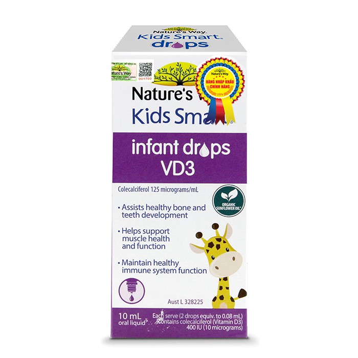 Combo 3 Siro Uống Nature's Way Kids Smart Drops, Infant Drops Bổ Sung Vitamin, Phát Triển Não Bộ Cho Bé