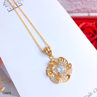 Dây chuyền nữ nhuyễn mặt hoa xoáy nhỏ đính đá thiết kế cao cấp Orin D4975