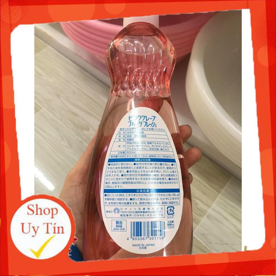 Chai nước rửa bát chén hương bưởi 600ml Rocket Nhật Bản