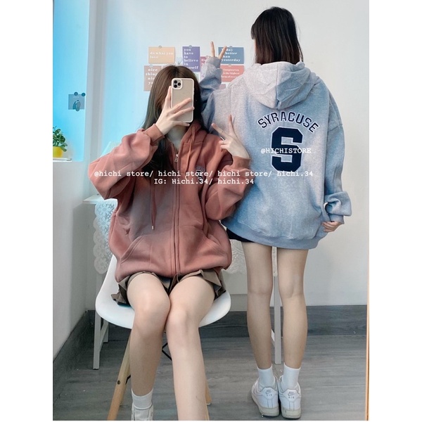 áo hoodie nỉ bông khoác kéo khoá S ảnh thật video hichi | BigBuy360 - bigbuy360.vn