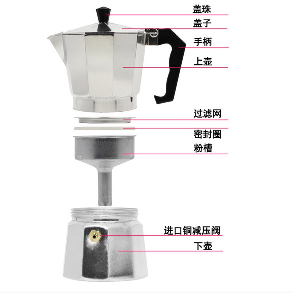 Bộ 3 Ấm Pha Cà Phê Espresso Percolator Ý Bằng Nhôm