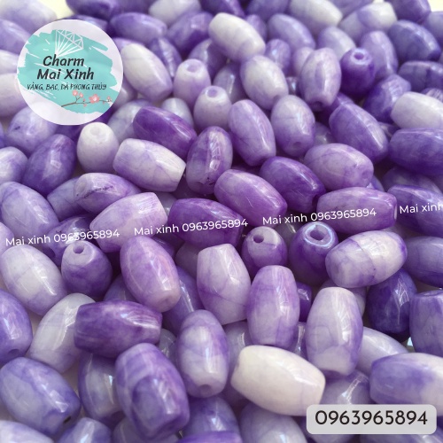 Lu Thống Đá Phong Thủy Trơn Nhiều Màu - phụ kiện vòng tay nam nữ tự nhiên tự làm handmade