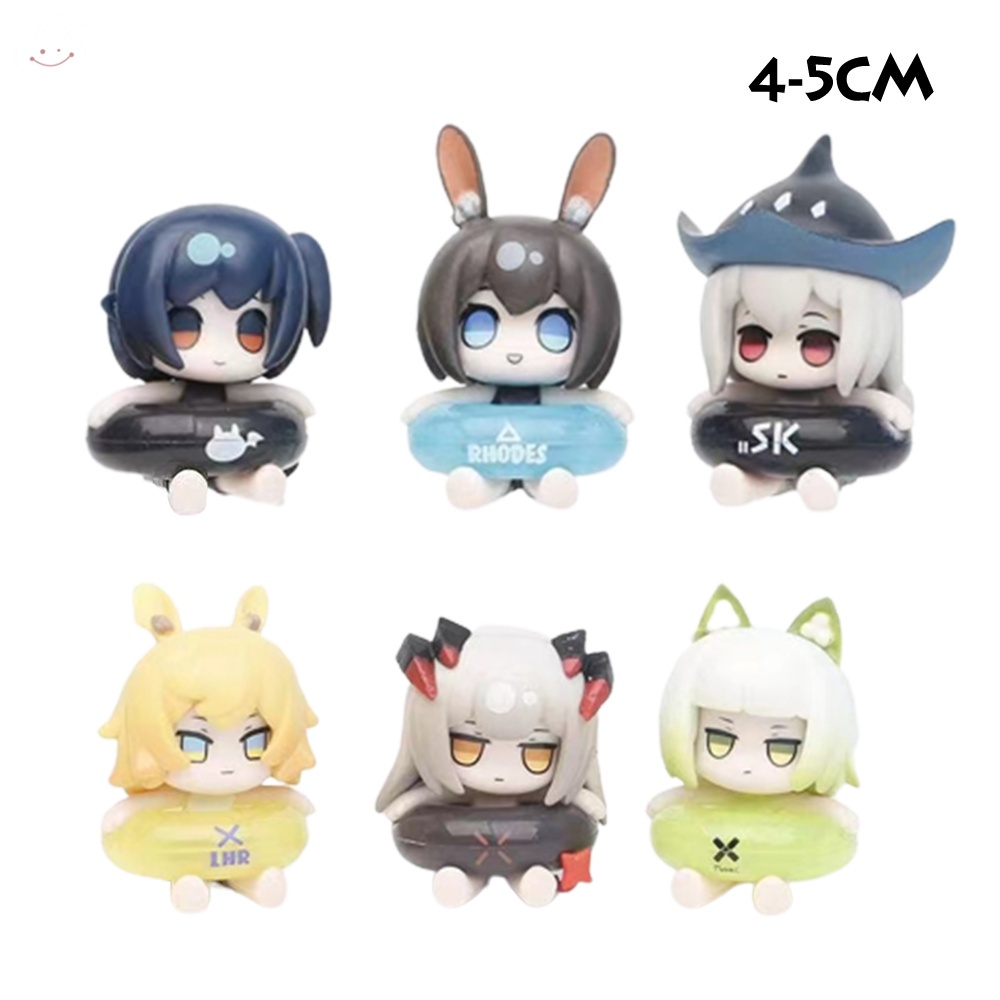 Bộ 6 Mô Hình Đồ Chơi Arknights Đang Ngồi Bơi Trang Trí Nhà Cửa/Văn Phòng/Xe Hơi