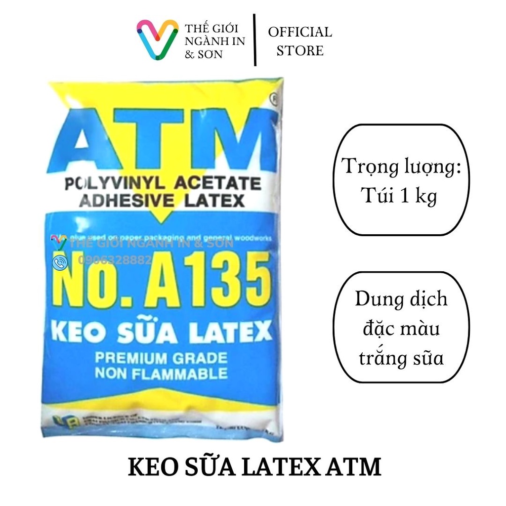 Keo sữa ATM dùng để dán gỗ, dán giấy, dán bìa thùng carton, dán thảm trải sàn, simili, dán giấy dán tường,DIY