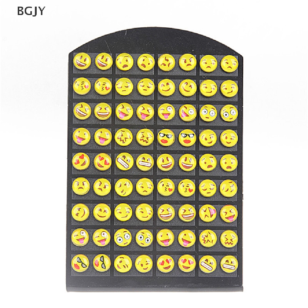 Set 36 Đôi Khuyên Tai Tròn Hình Mặt Cười Emoji Dễ Thương Mới