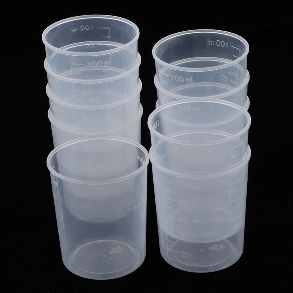 Set 10 Cốc Nhựa Đo Lường 100ml Tiện Dụng Cho Nhà Bếp