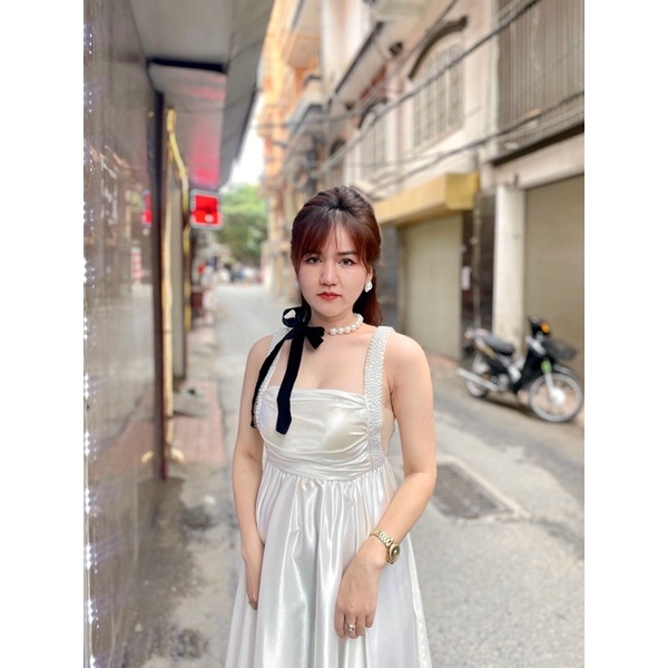 vòng cổ chocker thắt nơ đen quý phái sang trọng
