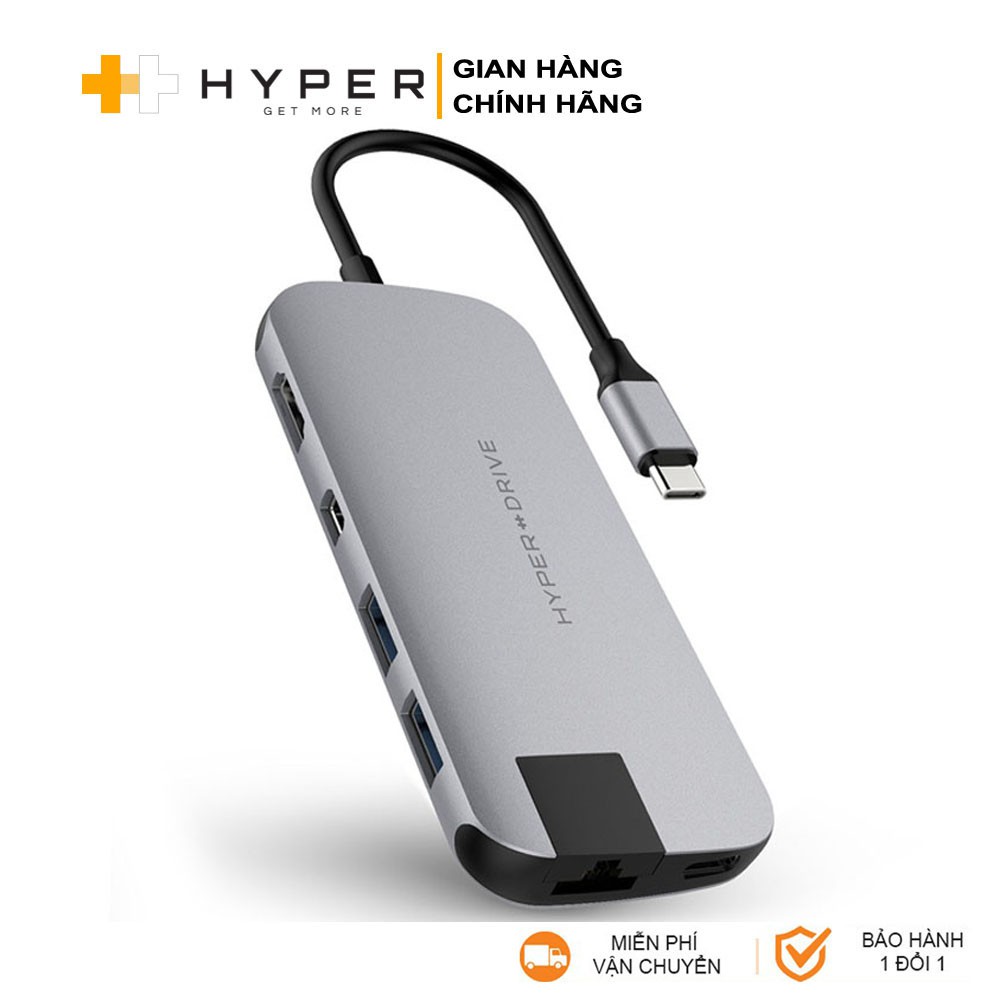 [Mã ELTECHZONE giảm 5% đơn 500K] Cổng chuyển HyperDrive Slim 8-in-1 USB-C HUB cho Macbook &amp; Devices