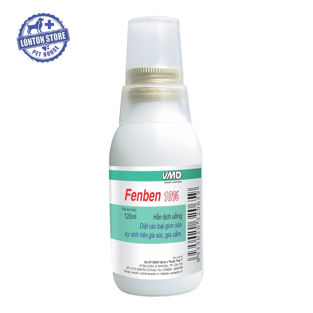 VEMEDIM Fenben 10% - Sản phẩm hổ trợ sức khỏe chó mèo, 120ml