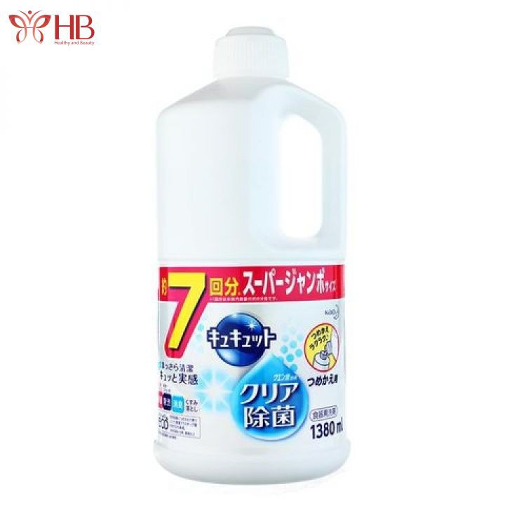 Nước rửa bát đậm đặc Kyukyuto KAO 1380ml Nội Địa Nhật Bản (shop giao mùi ngẫu nhiên)