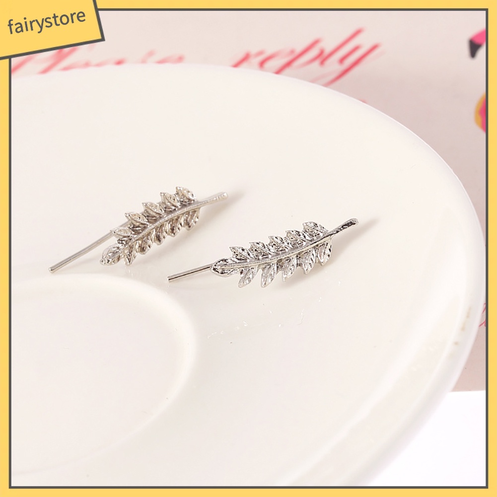 Bông tai hình lá thiết kế thanh lịch cho nữ