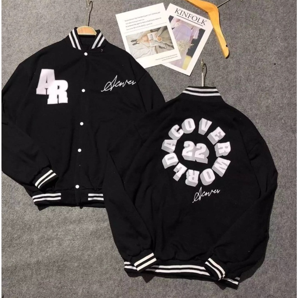 [FREE SHIP] ÁO KHOÁC NỈ BOMBER NÚT BẤM PHONG CÁCH HÀN AR