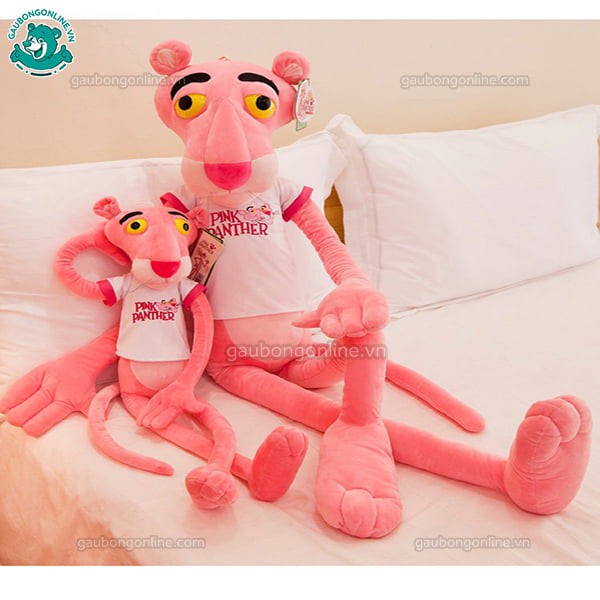 Gấu bông báo hồng Pink Panther chất nhung mịn