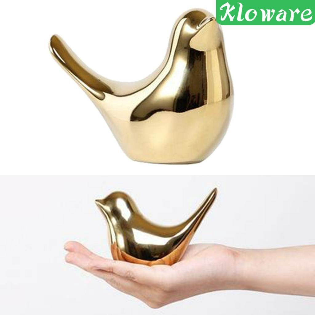 Đồ trang trí Chú Chim Bằng Gốm Sứ Màu Vàng Đồng Hiện Đại Dùng Trang Trí