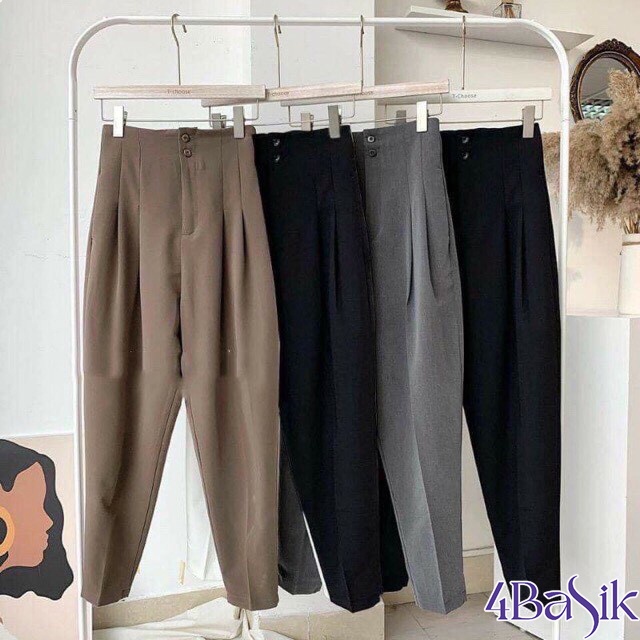 Quần baggy cạp liền 2 khuy - 4BASIC - QBG01