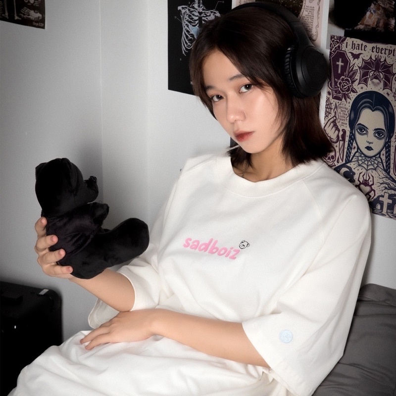 Áo Thun SADBOIZ TEDDYCRY TYPO tee áo thun tay lỡ Sad boiz nam nữ Unisex
