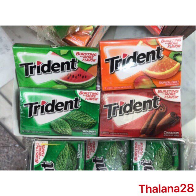 Kẹo Cao Su Không Đường Trident Mỹ