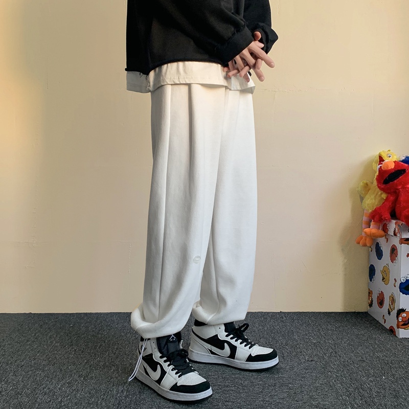 Quần Thể Thao Ống Rộng Thời Trang Xuân Thu Dành Cho Nam Giới Hàn Quốc thời trang simple cotton unisex pants thời trang nam